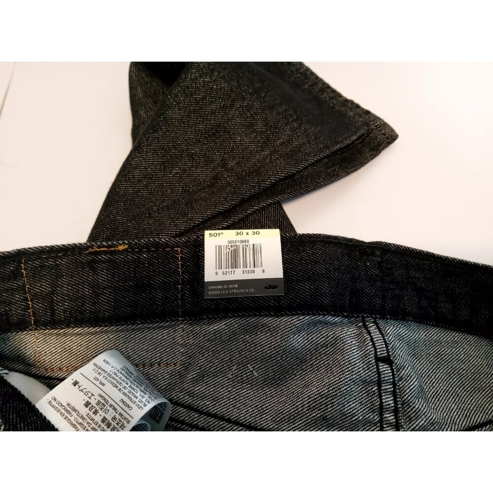 New Levi's 501 Original Fit Jeans Mens 30x30 Black Button Fly Academia Workwear￼ - Picture 7 of 12